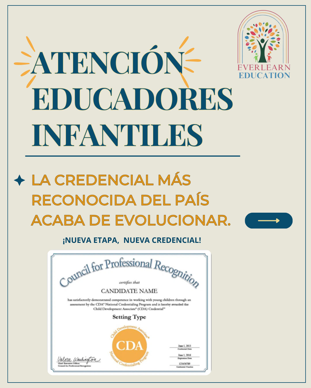 Announcement about the expiration of a recognized credential for early childhood educators.